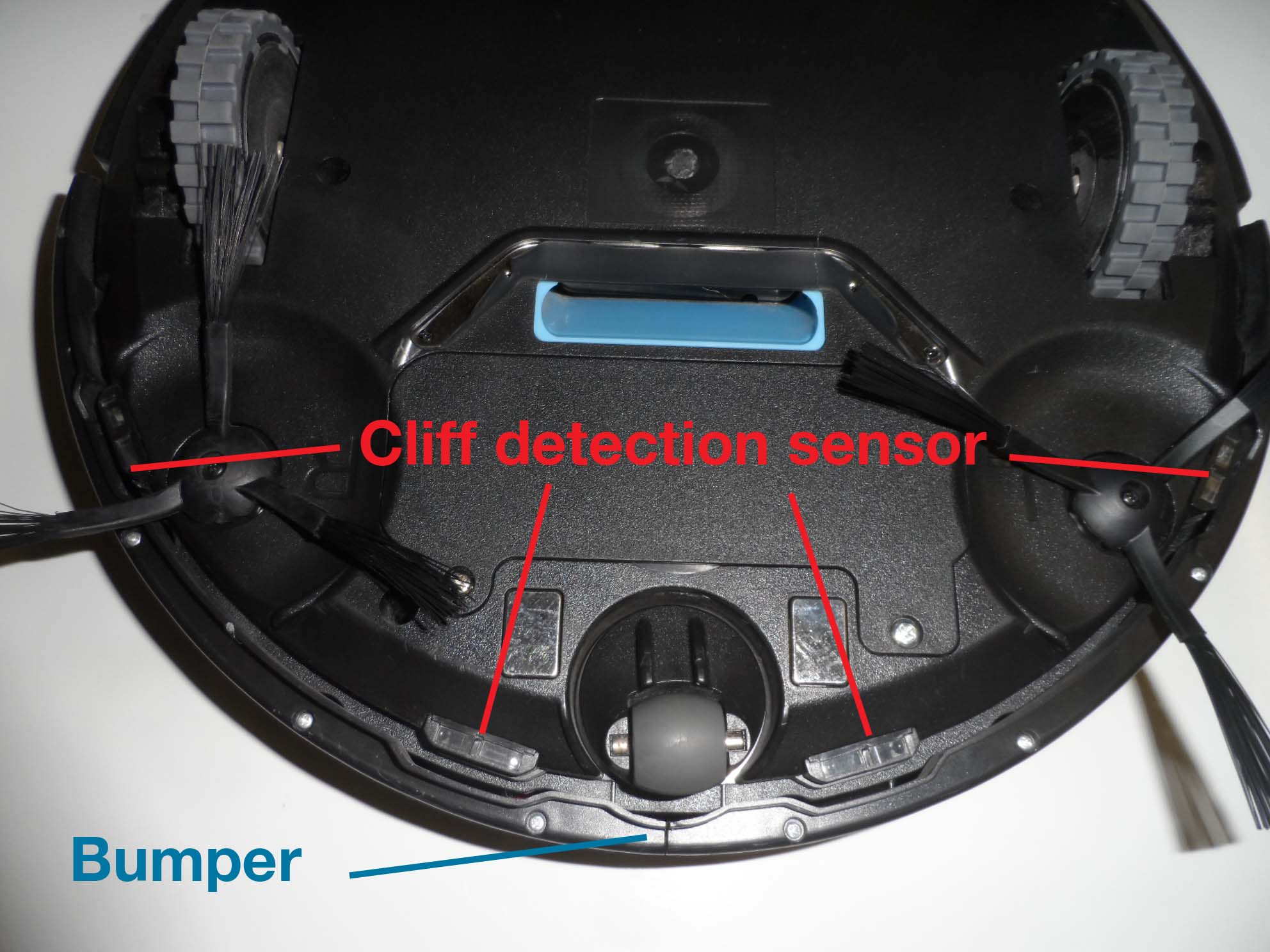 Please clean cliff detection sensors with clean cloth.